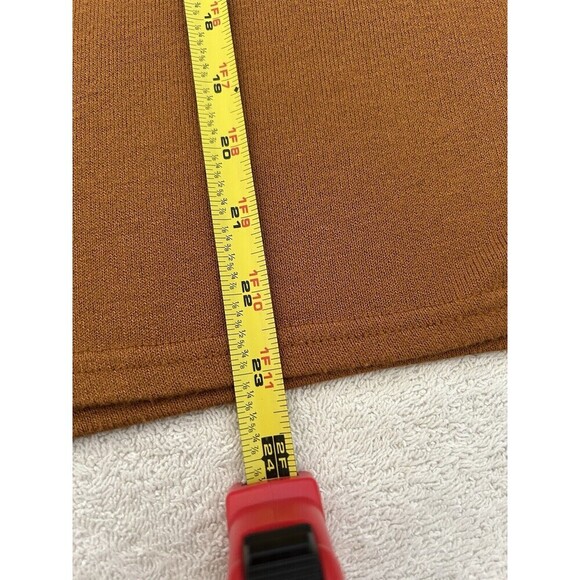 Mod Ref Women's Rust Rolled Cuff Short Sleeve V-Neck Lightweight Top Medium - Picture 9 of 13